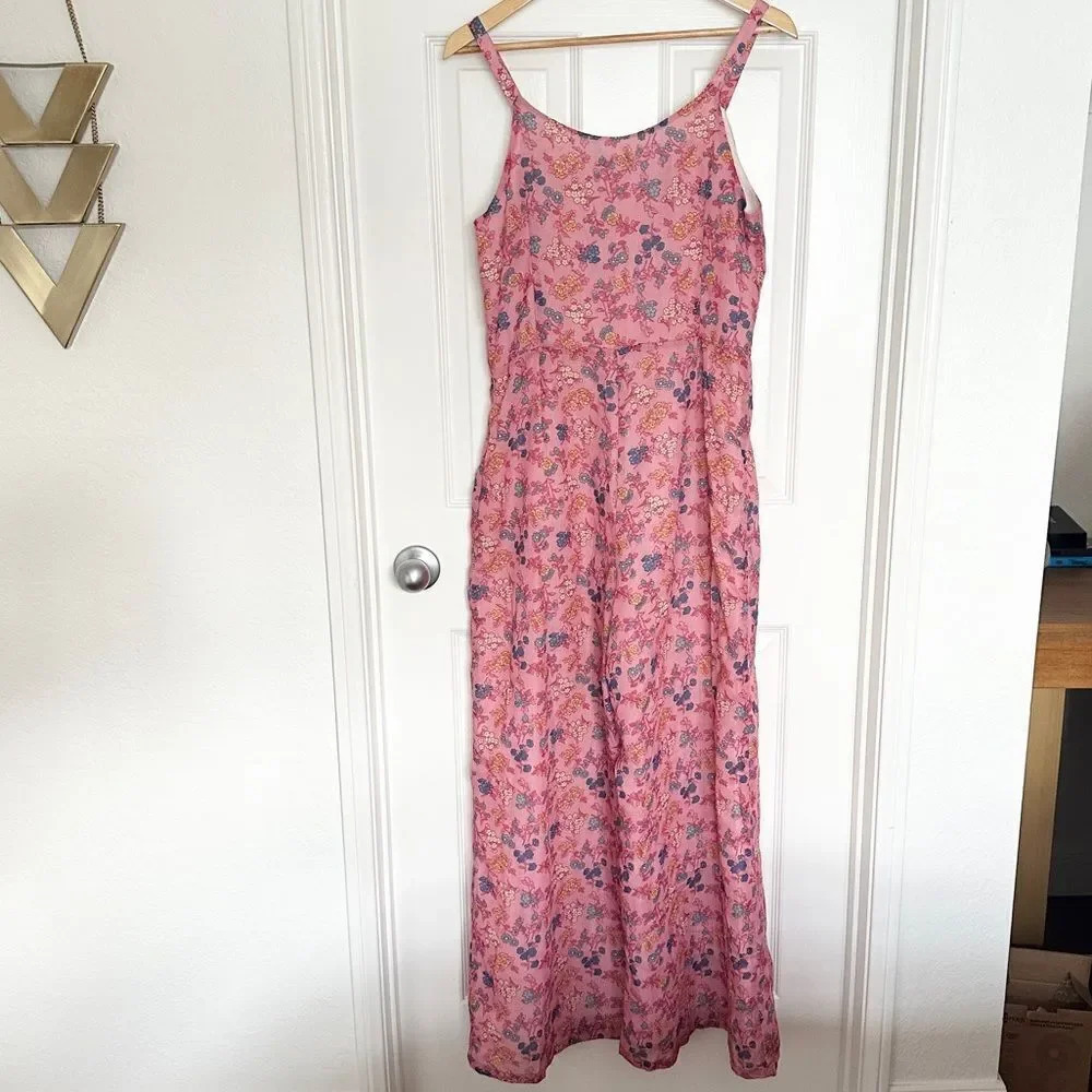 Monte the Label Wide Leg Pink Floral Keyhole Jumpsuit - Picture 11 of 11